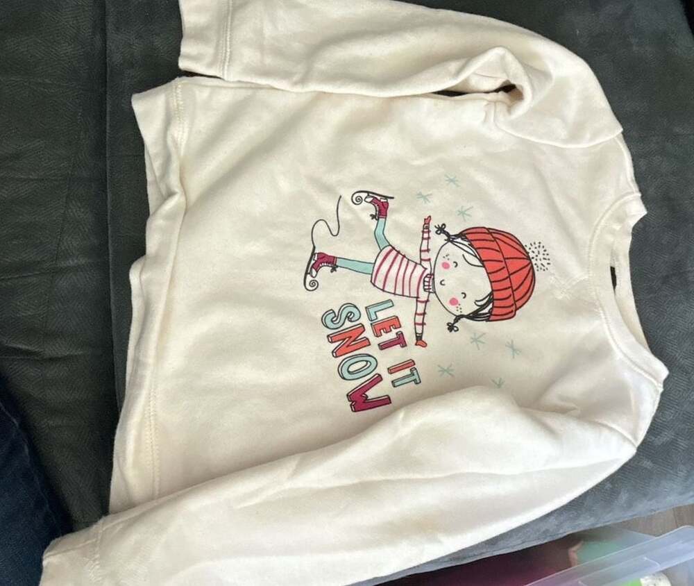 Let It Snow Ice Skater Sweatshirt Size 5T